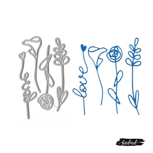 Steel Dies - Flowers and Love (Set of 4 dies)
