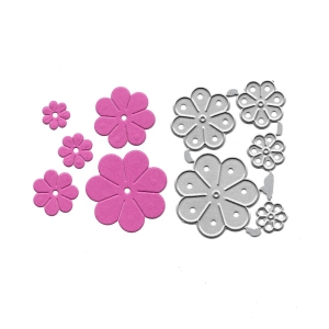 Steel Cutting Dies - 7 petal flowers dies (Set of 5 dies)