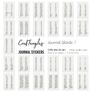 CrafTangles Journal Stickers 4 by 6 cm (Pack of 25 designs) - Journal Words 1