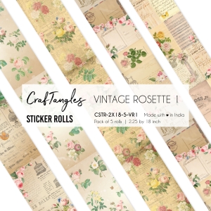 CrafTangles Journal Sticker Rolls (Pack of 5 designs) - Vintage Rosette 1