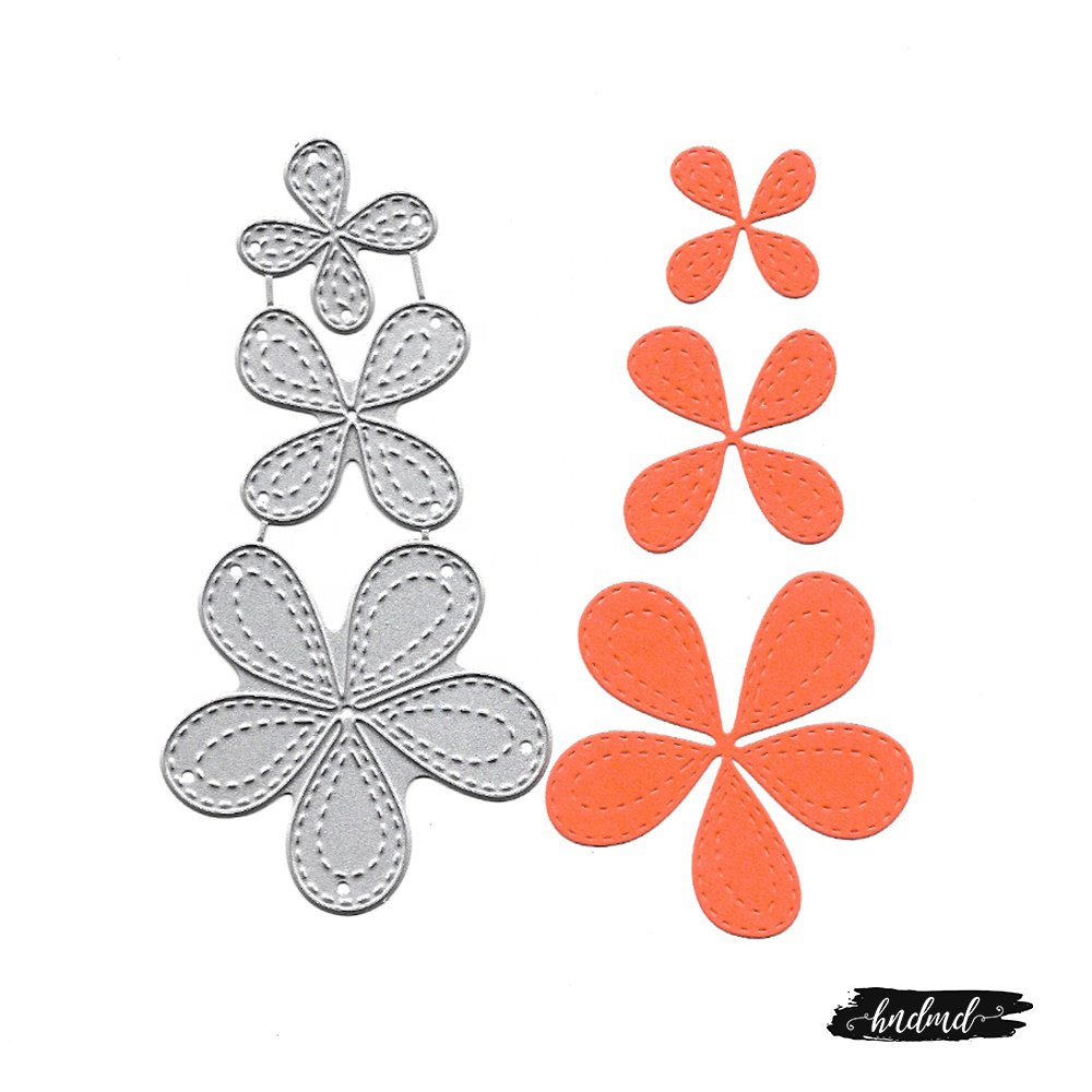 Steel Cutting Dies - Stitched Flowers (Set of 3 dies)