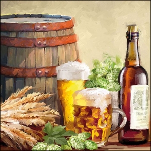 German Decoupage Napkins (5 pcs) - Beer and Hops