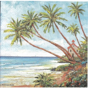 A pack of 12 by 12 inch German Decoupage Napkins (5 pcs) - Palm Beach