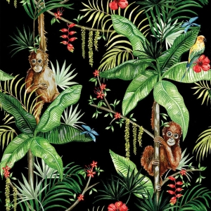 German Decoupage Napkins (5 pcs) - Orangutan Black