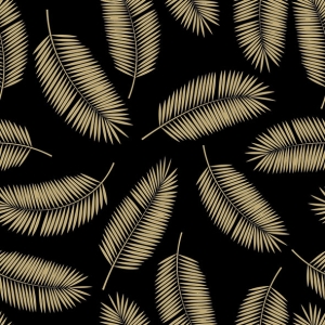 German Decoupage Napkins (5 pcs) - Palm Leaves Gold and Black