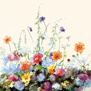 German Decoupage Napkins (5 pcs) - Summer Breeze Cream (Flowers)