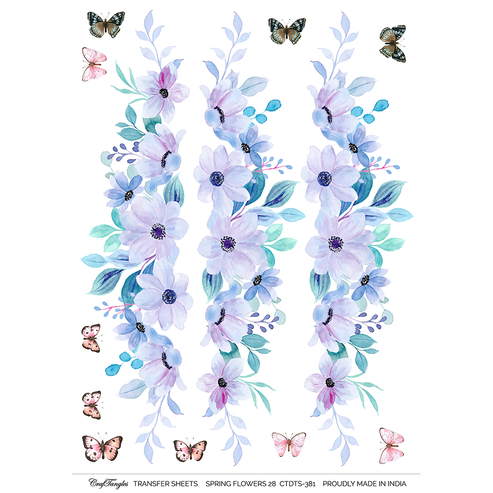CrafTangles A4 Transfer It Sheets - Spring Flowers 28