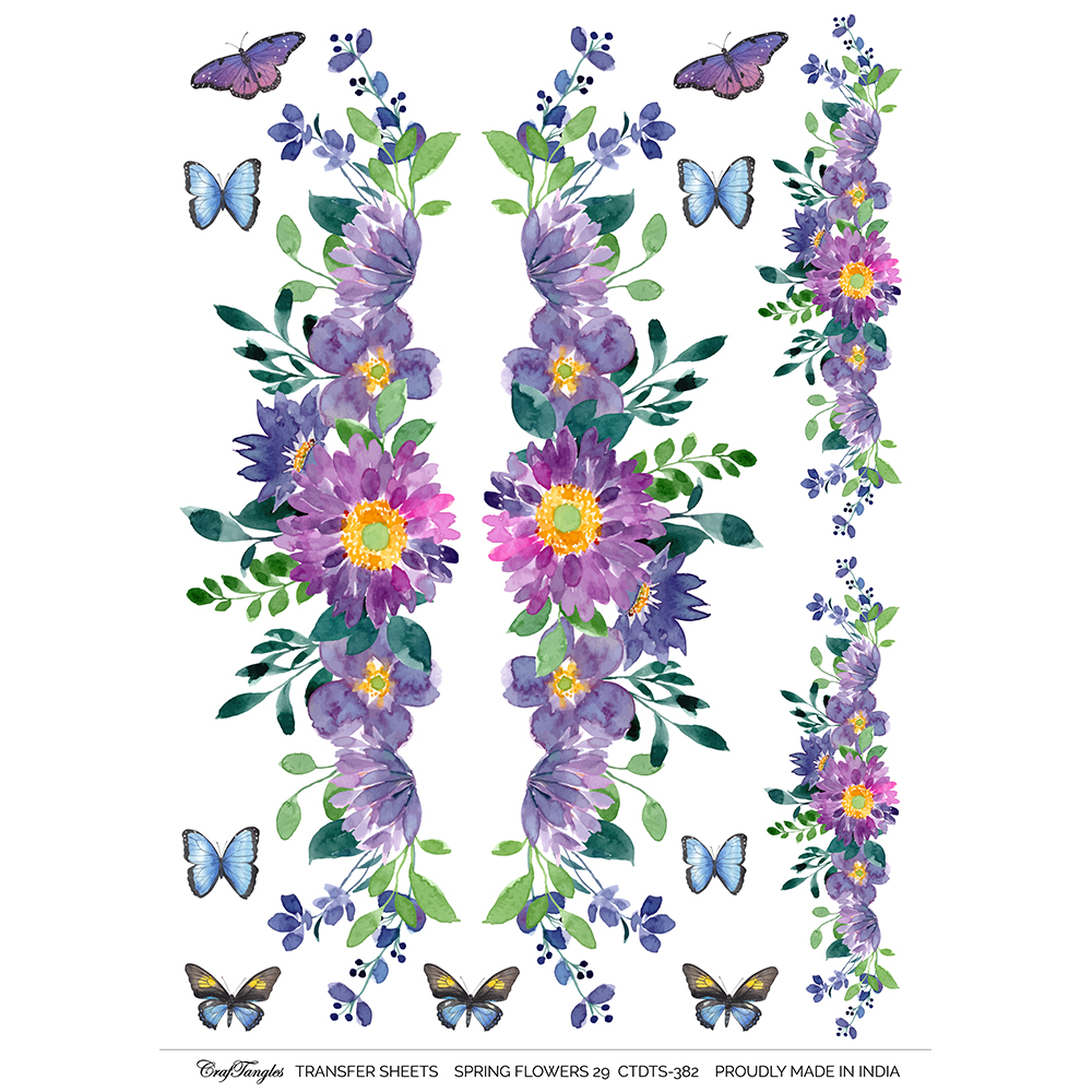 CrafTangles A4 Transfer It Sheets - Spring Flowers 29
