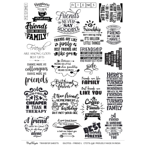 CrafTangles A4 Transfer It Sheets - Quotes - Friendship 1