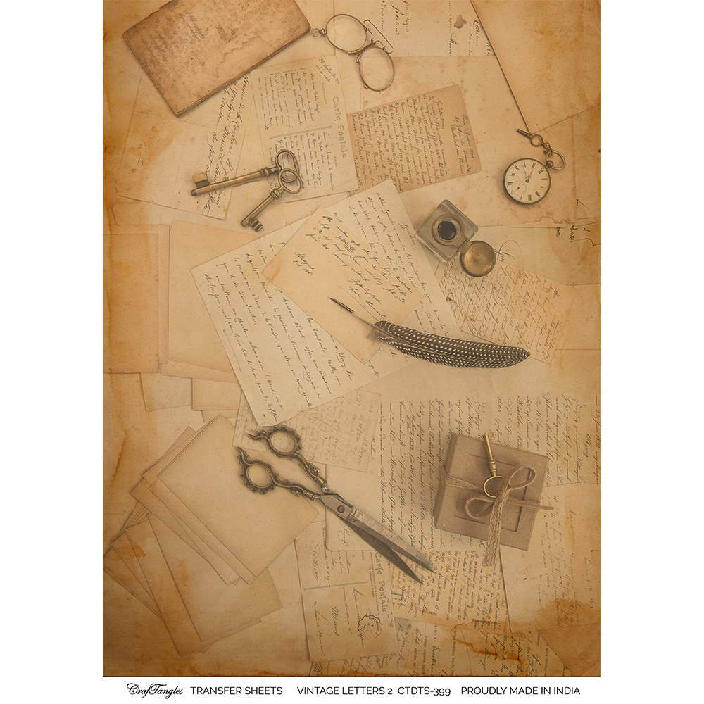 CrafTangles A4 Transfer It Sheets - Vintage Letters 2