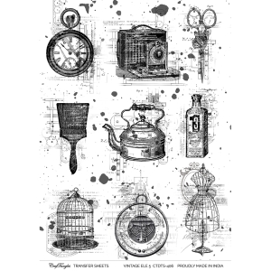 CrafTangles A4 Transfer It Sheets - Vintage Elements 5