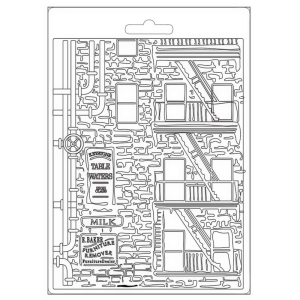 Stamperia Soft Maxi Mould A5 - New York Windows, Sir Vagabond Aviator