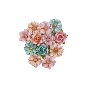 Prima Marketing Mulberry Paper Flowers - Sunshine Bliss/Peach Tea