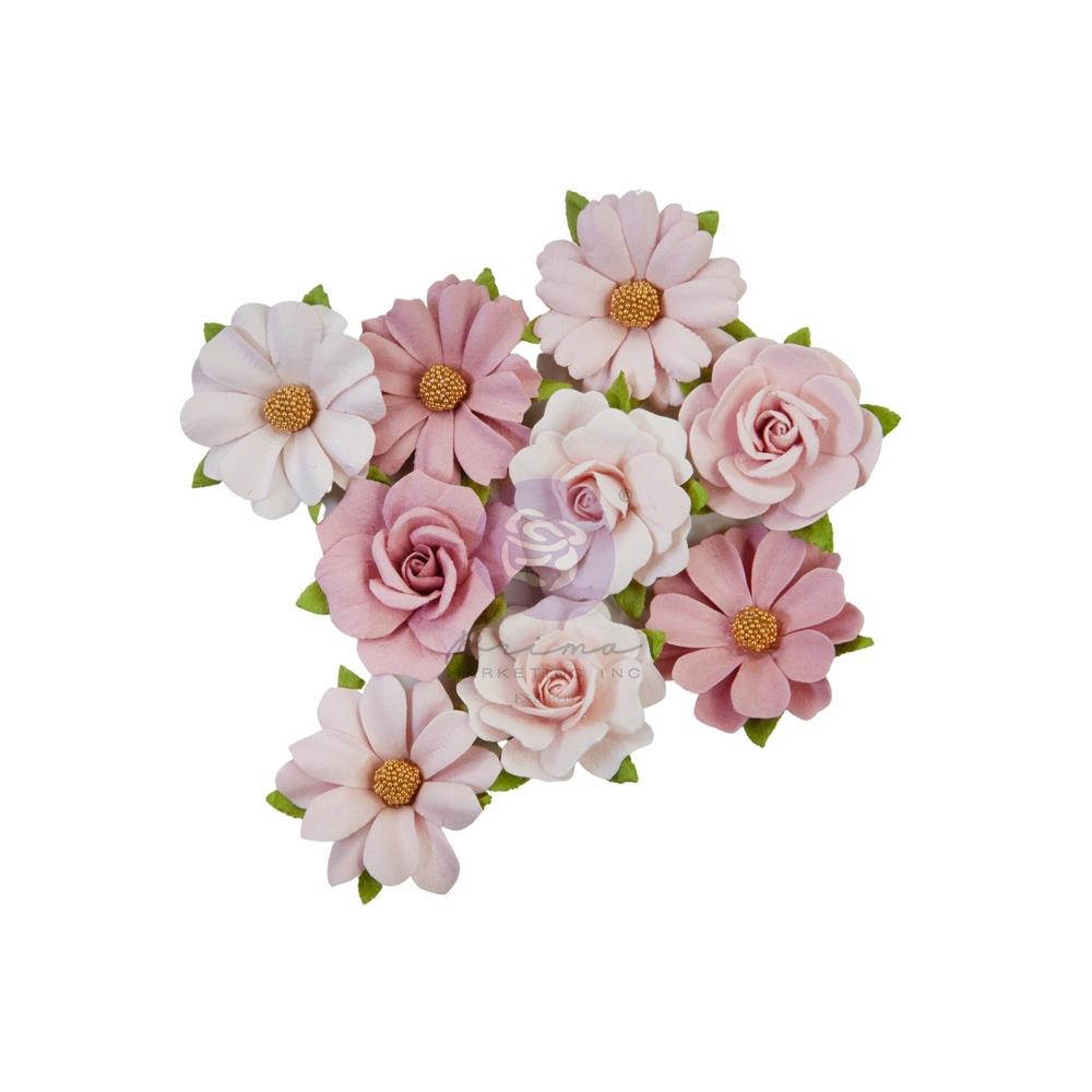 Prima Marketing Mulberry Paper Flowers - Love and Strength/Indigo