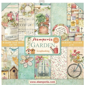 Stamperia Double-Sided Paper Pad 12"X12" 10/Pkg - Garden
