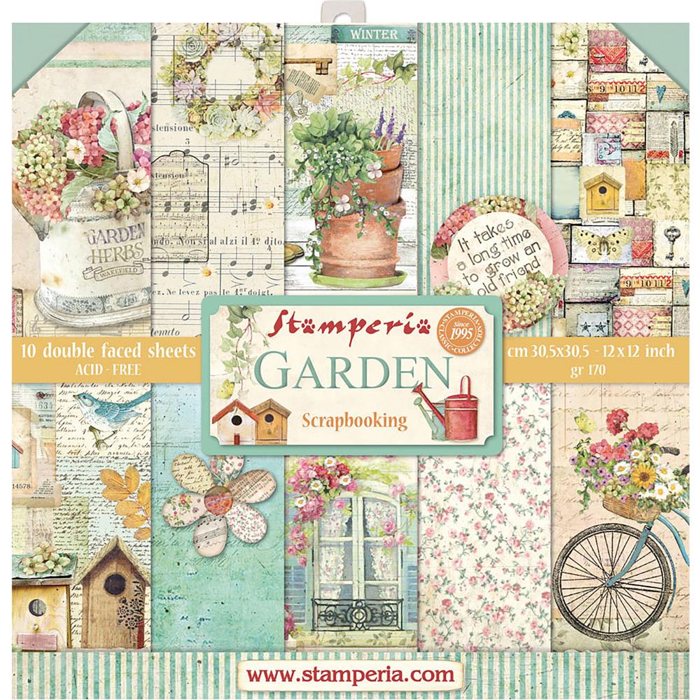 Stamperia Double-Sided Paper Pad 12"X12" 10/Pkg - Garden