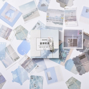 Photo Sticker Book for Journal Ephemeras (80 sheets) - Blues