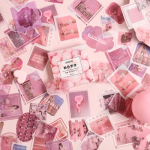 Photo Sticker Book for Journal Ephemeras (80 sheets) - Pinks