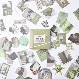 Photo Sticker Book for Journal Ephemeras (80 sheets) - Greens