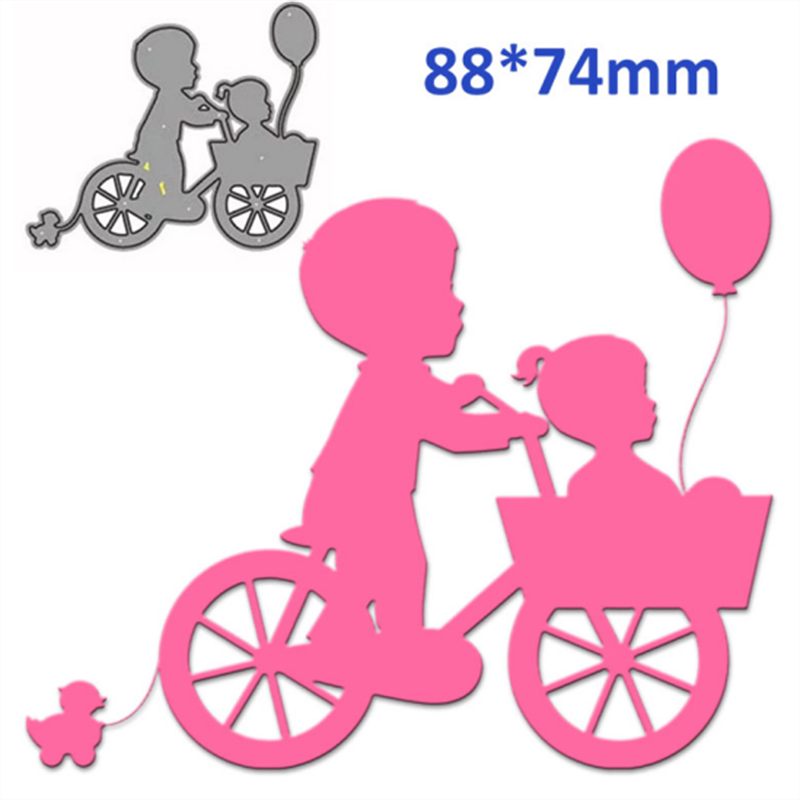 Steel Dies - Baby brother and sister silhouette