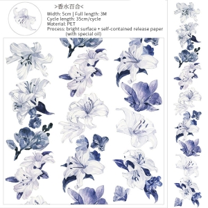 PET Sticker Roll - Flowers 4 (2 inches by 3 metres)