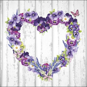 German Decoupage Napkins (5 pcs) - Purple Heart