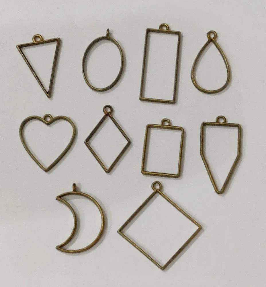 Metal Bezels or pendant for UV Resin (Pack of 10) - Antique