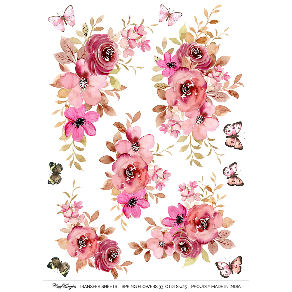 CrafTangles A4 Transfer It Sheets - Spring Flowers 33