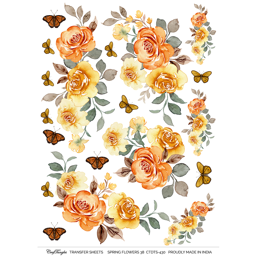 CrafTangles A4 Transfer It Sheets - Spring Flowers 38