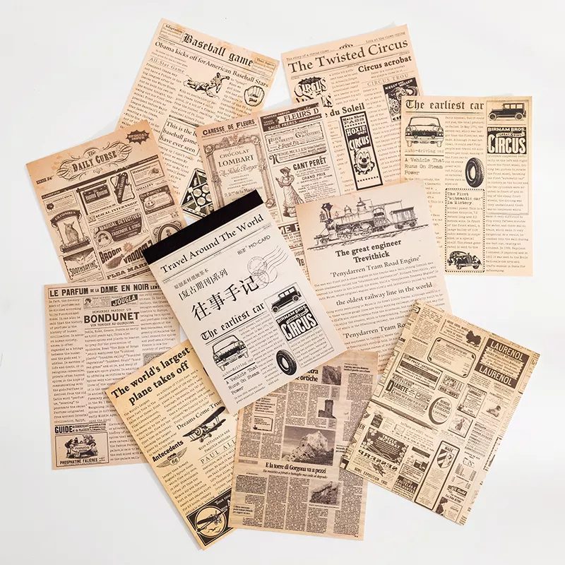Vintage Journalling Pattern Paper Booklet - Travel Around the World 2