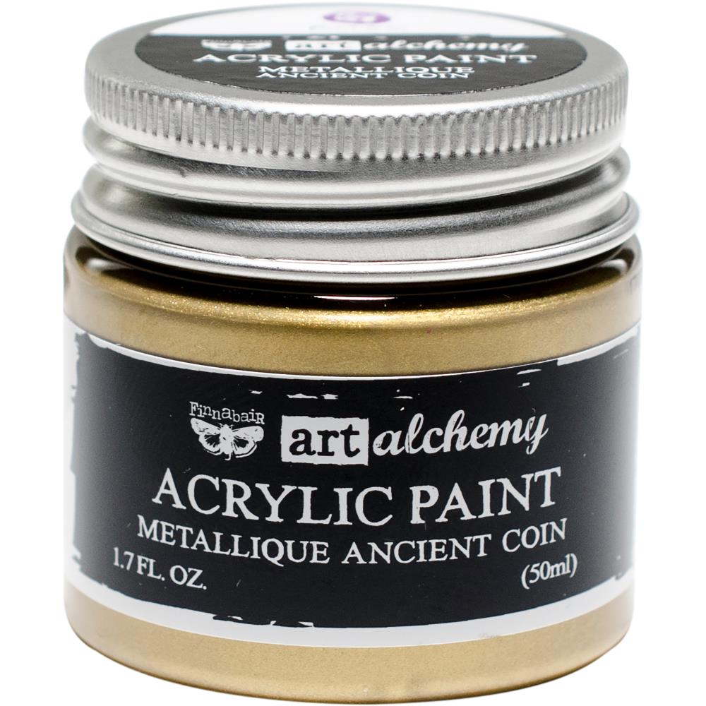 Prima Finnabair Art Alchemy Acrylic Paint 1.7 Fluid Ounces - Metallique Ancient Coin