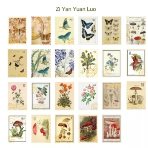 Journal Ephemera Stickers - Floral Stamps (46 pcs)