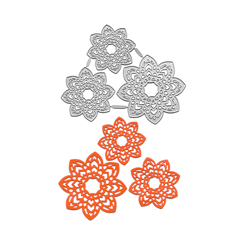 Steel Cutting Dies - Fancy Flowers (Set of 3 dies)