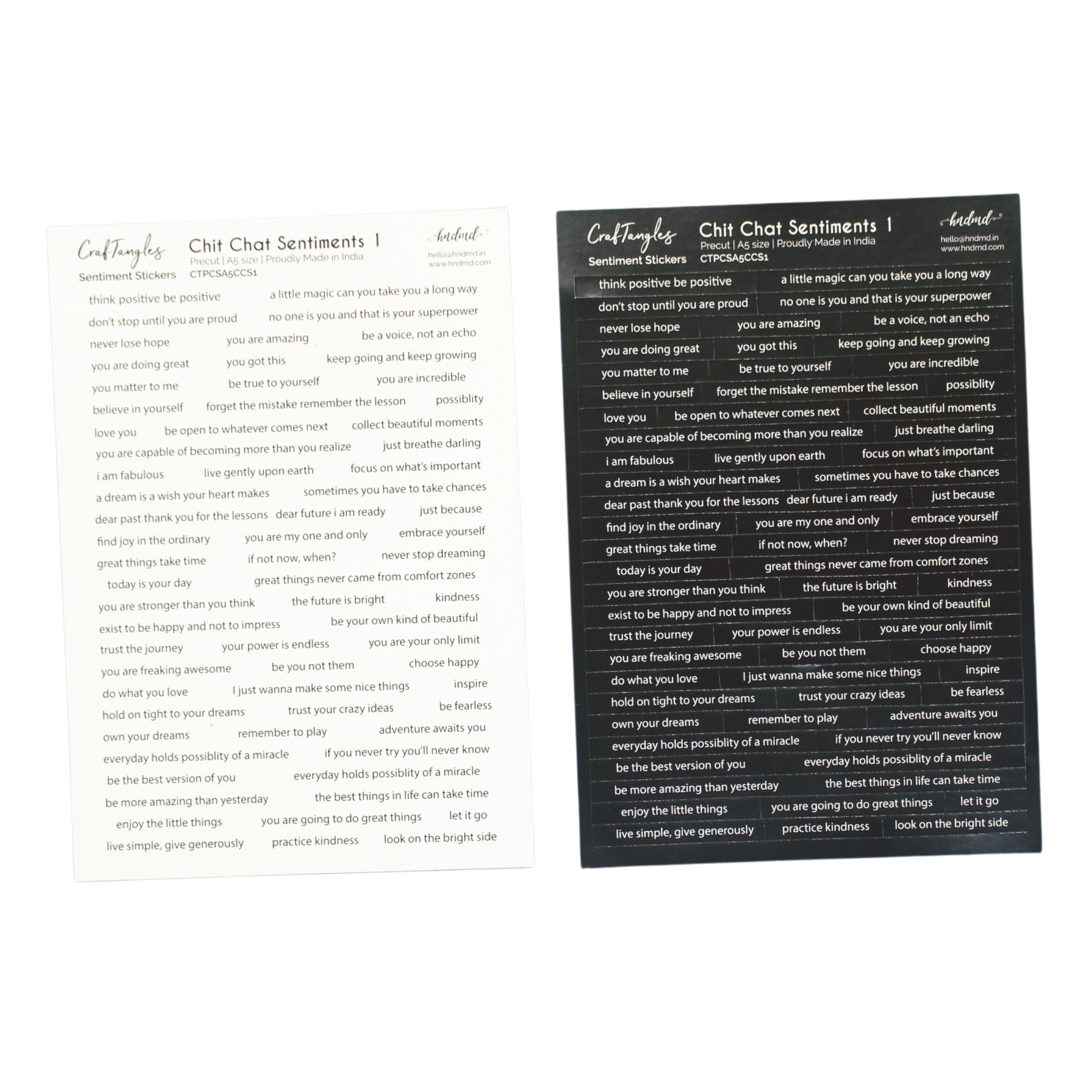 CrafTangles Precut Journal Stickers - ChitChat Sentiments 1