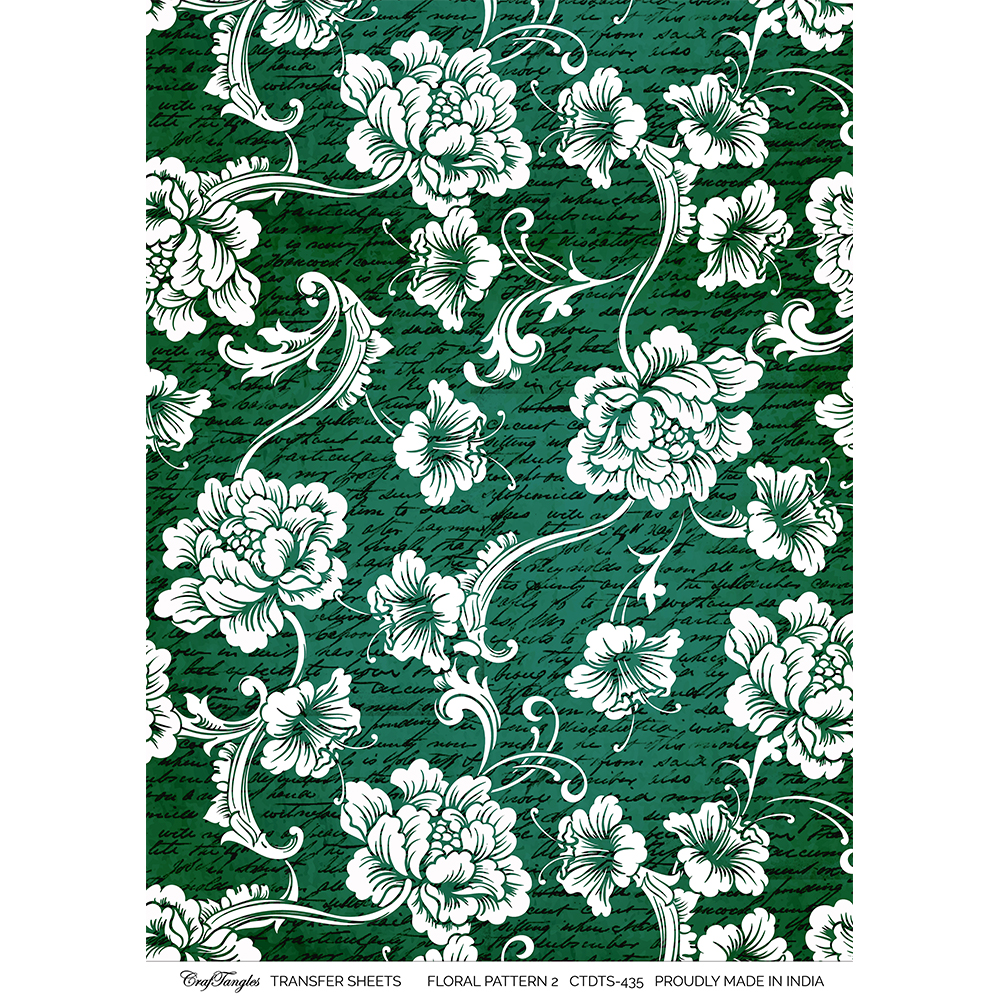 CrafTangles A4 Transfer It Sheets - Floral Pattern 2