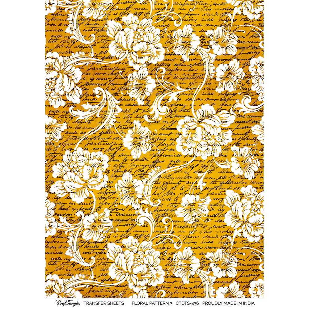 CrafTangles A4 Transfer It Sheets - Floral Pattern 3
