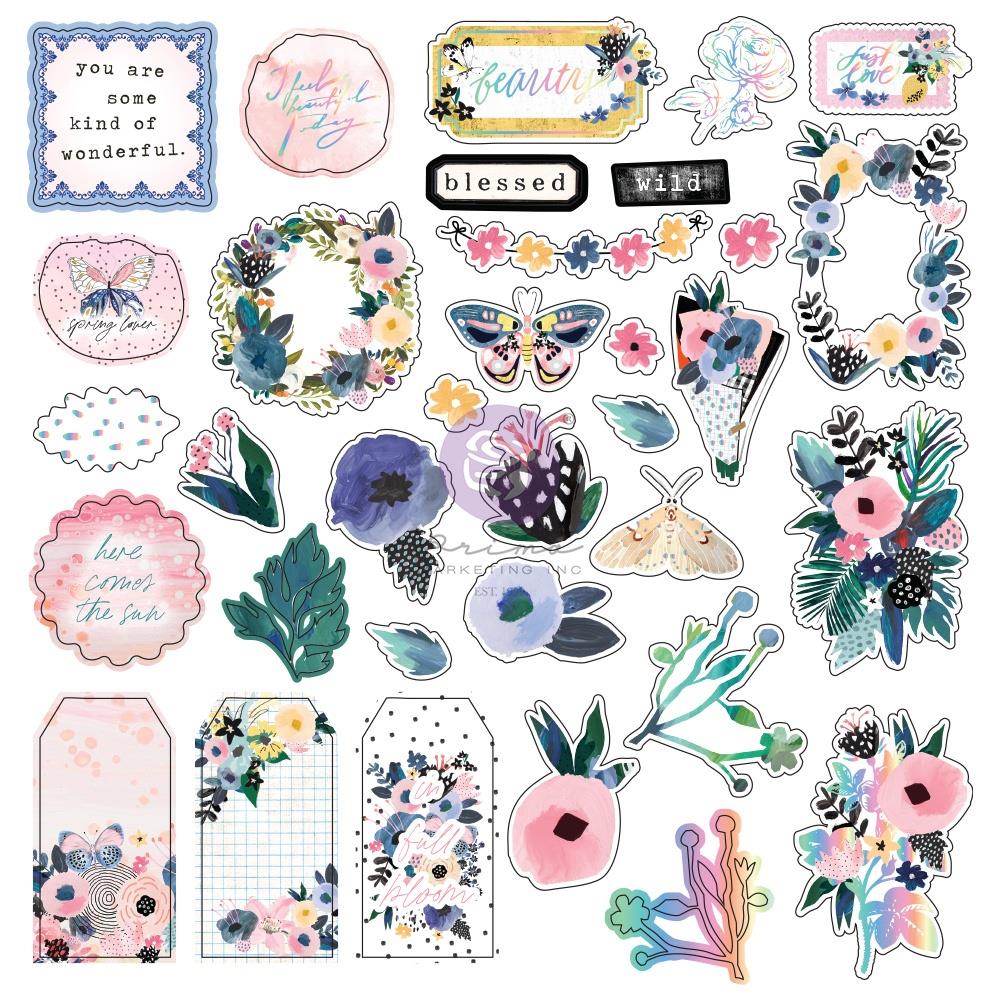 Prima Spring Abstract Cardstock Ephemera 68/Pkg