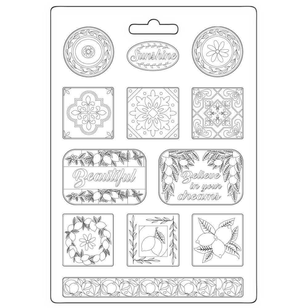 Stamperia Soft Maxi Mould 8.5"X11.5" - Blue Dream Plates