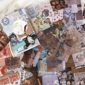 Journalling Ephemera Sticker Pack (55 pcs) - Baroque Poetry