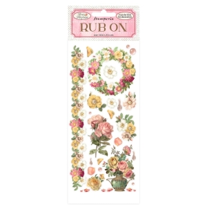 Stamperia Rub-On 4"X8.5" - Create Happiness - Rose Parfum Flowers and Garland