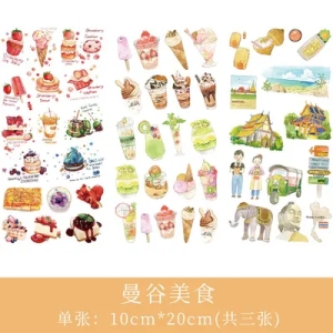Journal Ephemera Stickers - Travel and Food