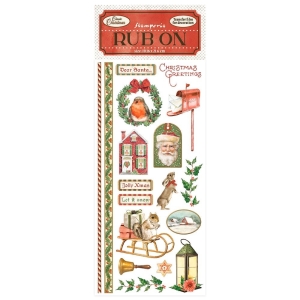 Stamperia Rub-On 4"X8.5" - Create Happiness - Classic Christmas