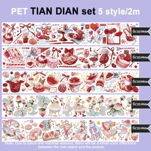 Clear PET Sticker Rolls Set (Pack of 5 Rolls) (PCTS-04)