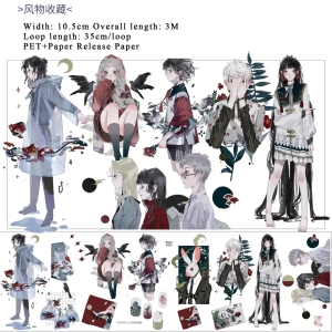 PET Sticker Roll - Anime Characters (4 inches by 3 metres)