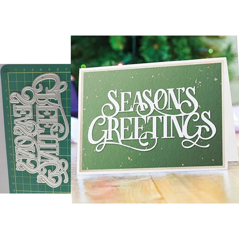 Steel word Dies - Seasons Greetings Large