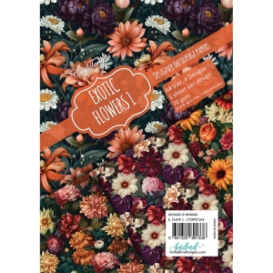 CrafTangles Decoupage Paper Pack - Exotic Flowers 1 (A4) - 4 sheets
