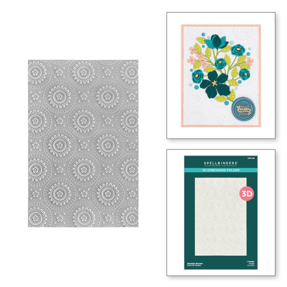 Spellbinders 3D Embossing Folder 5.5"X8.5" - Mandala Blooms
