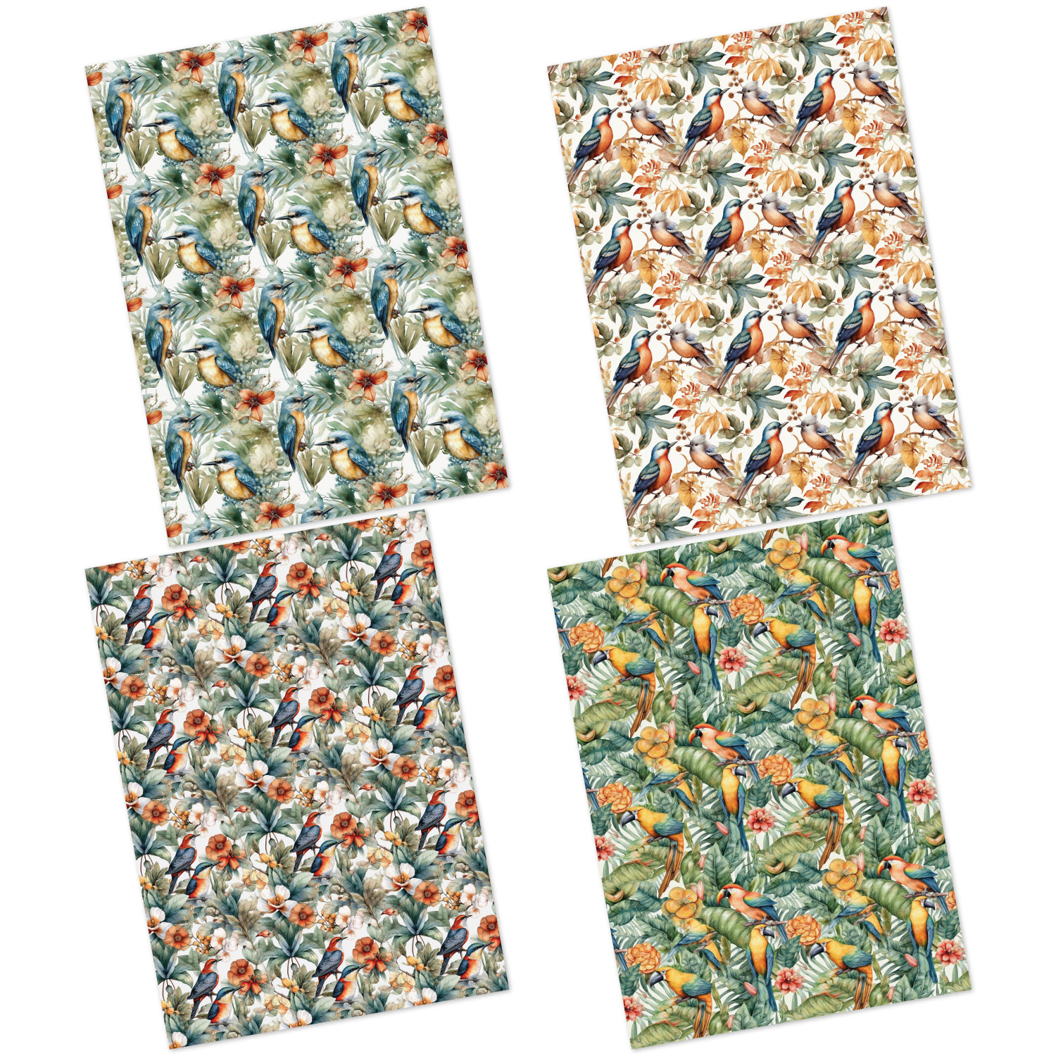 FLoral-Birds-2-Decoupage---A4-1