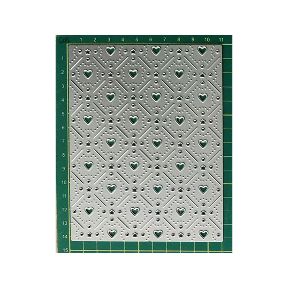 Steel Background Dies - Dot Heart Grid