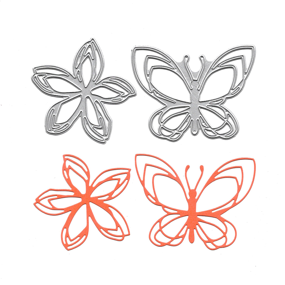 Steel Cutting Dies - Sketched Flower and Butterfly (Set of 2 dies)